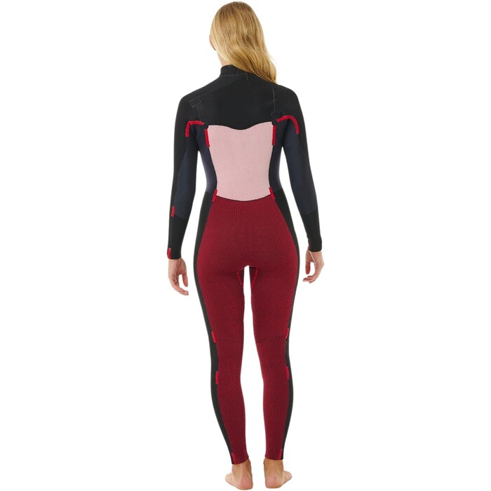 2024 Rip Curl Mujer Dawn Patrol 4/3mm Chest Zip Neopreno 14TWFS - Black